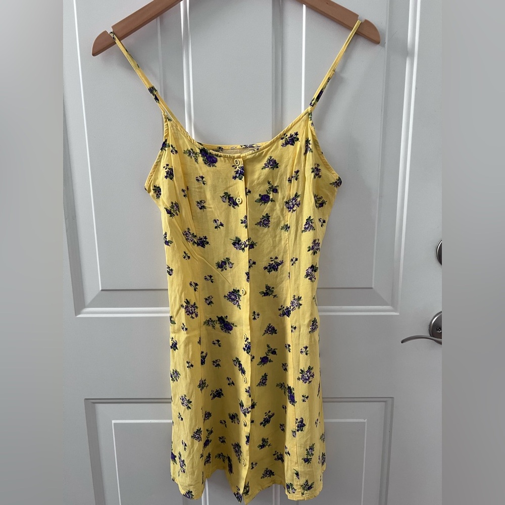Yellow ditzy flower sun dress